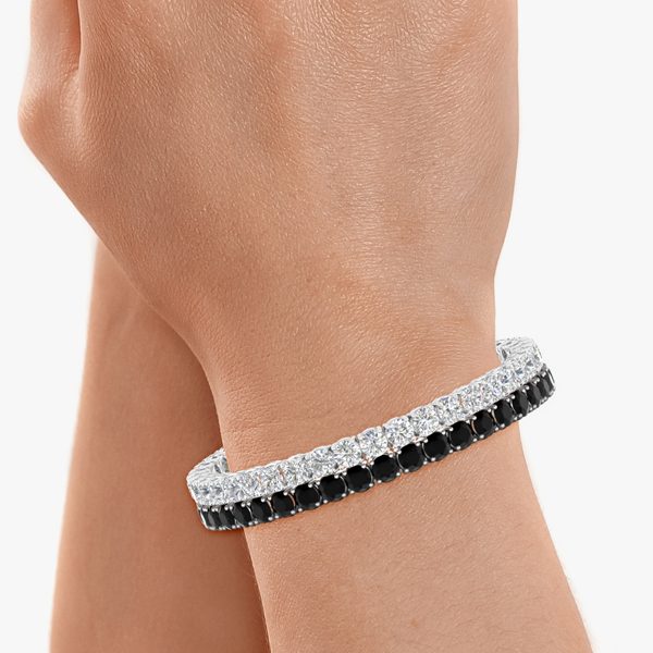 Ebony Ivory Twin Diamond Tennis Bracelets In 18k Gold 6 84 Ct Ebony Ivory Twin Diamond Tennis Bracelets In 18k Gold 6 84 Ct