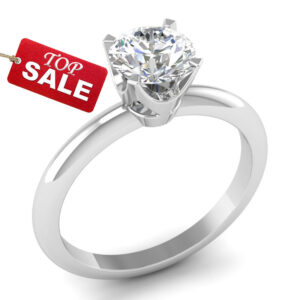 0.50 ct. Diamond Engagement Ring<br>F, VVS1, 18K Gold<br>GIA or IGI Certified