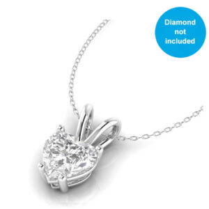 18k Gold Heart-Shaped Diamond Pendant Setting