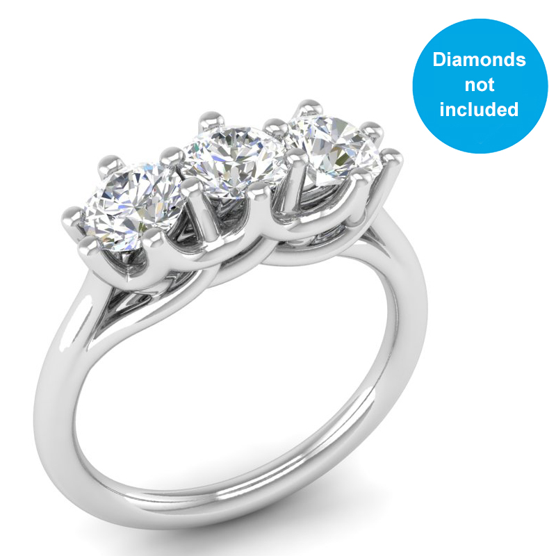Moissanite Marquise Cut Engagement 3 Stone Ring