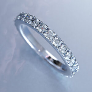 1.50 ct. E/F, VS-TopSI, Fullset Pave Diamond Eternity Ring in 18k Gold & Platinum