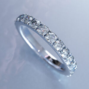 2.00 ct. E/F, VS-TopSI, Fullset Pave Diamond Eternity Ring in 18k Gold & Platinum