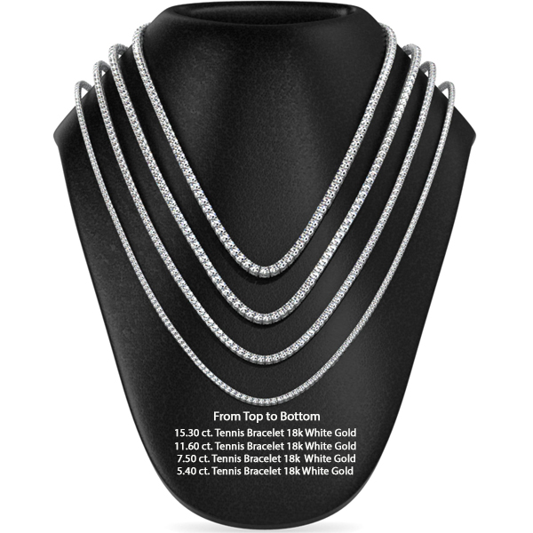 3 Prong Set Diamond Tennis Necklace Halfway Around – Ali Weiss Jewelry