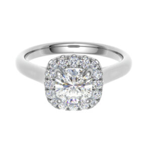 Classic Halo Ring For Cushion Shaped Diamonds 18k Gold / Platinum