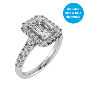 Royal Halo Ring For Emerald Diamonds