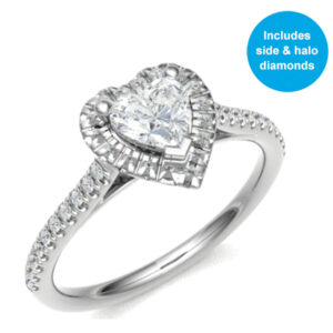 Royal Halo Ring For Heart Shaped Diamonds 18k Gold / Platinum