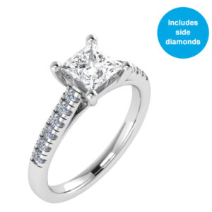 Classic Pave Ring For Princess Diamonds