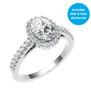 Royal Halo Ring For Oval Shaped Diamonds 18k Gold / Platinum