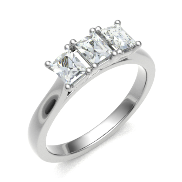 Buy Three Stones Engagement Ring, Delicate Three Diamonds Ring, 14K / 18K  White Gold, Diamond Wedding Ring , Dainty Diamond Ring, Simple Ring Online  in India - Etsy